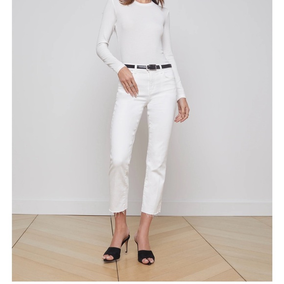 Authentic All White L’Agence Sara high rise cropped slim jeans size 29 - Picture 2 of 16